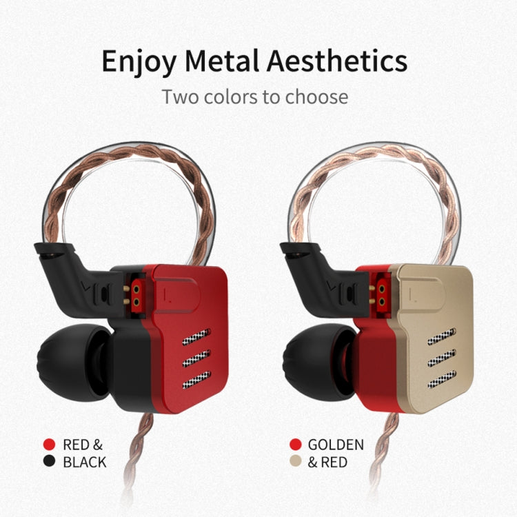 KZ BA10 Universal Wired Control Headphones Iron Metal Mobile Ten Units Without Microphone (Red)