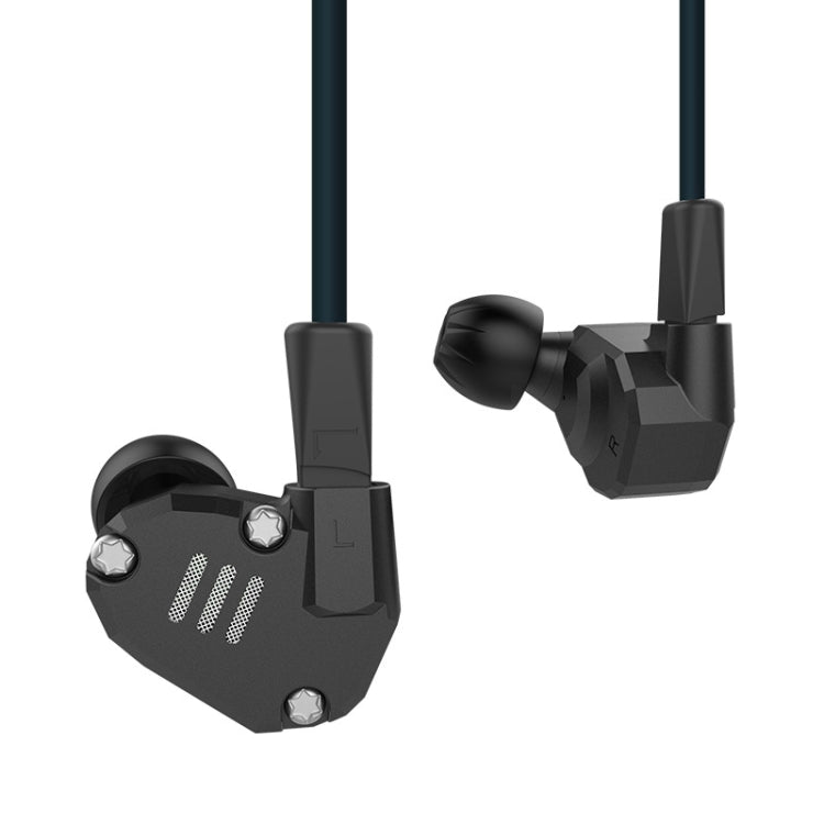 KZ ZS6 Eight Units Circle Iron Aluminum Alloy Hifi In-Ear Headphones Without Microphone (Black)
