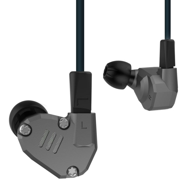 KZ ZS6 Eight Units Circle Iron Aluminium Alloy Hifi In-Ear Headphones Sans Microphone (Gris)