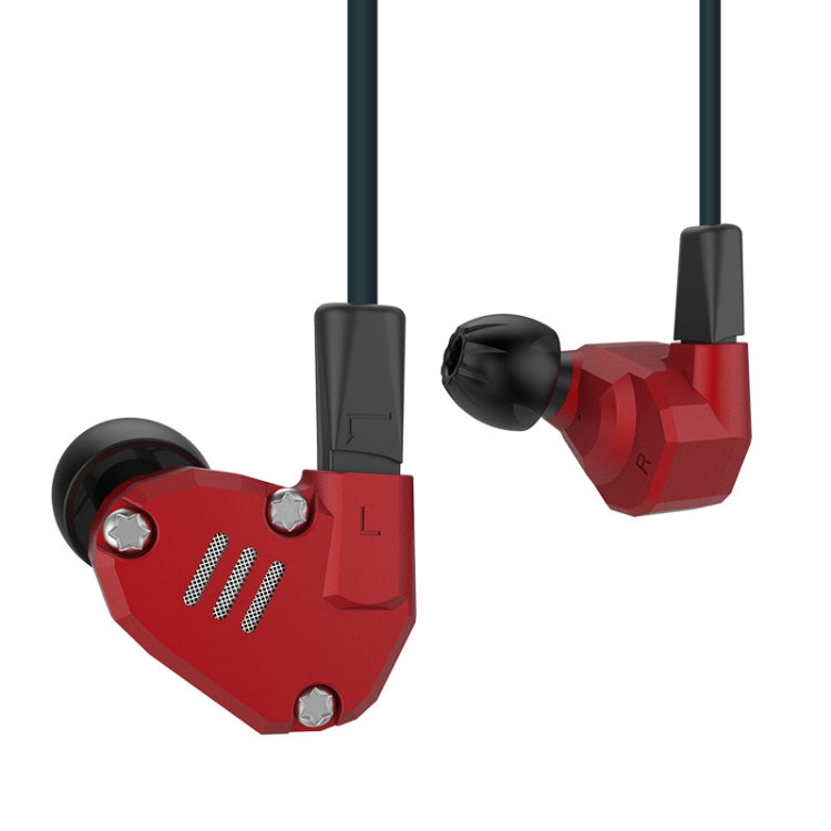 KZ ZS6 Eight Units Circle Iron Aluminum Alloy Hifi In-Ear Headphones Without Microphone (Red)