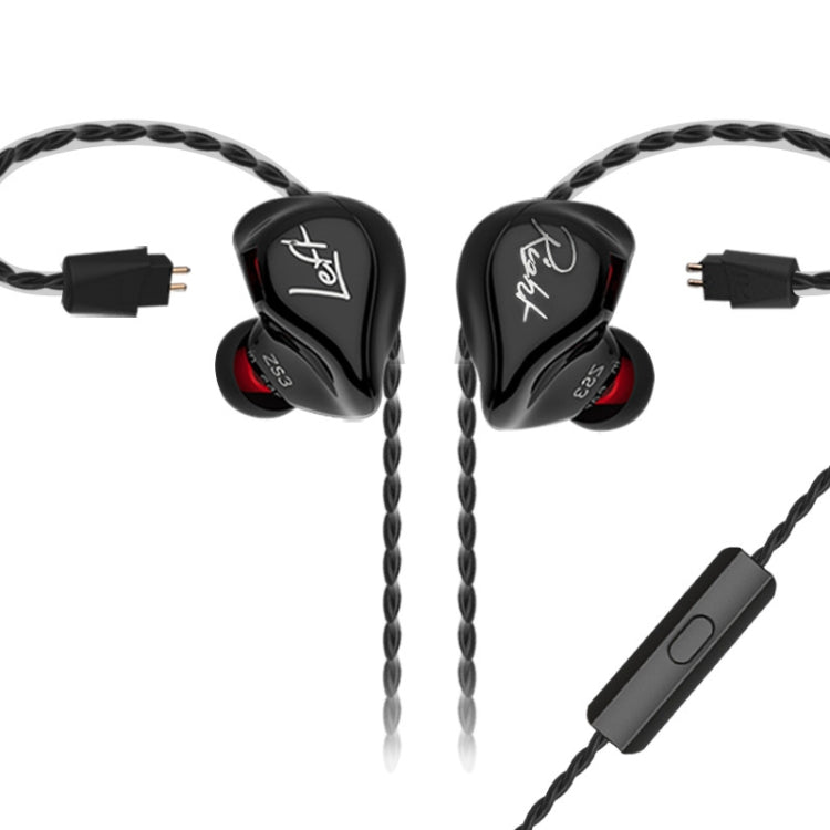 KZ ZS3 Wired Controlled In-Ear Mega Bass HiFi Headphone with Microphone (Black)