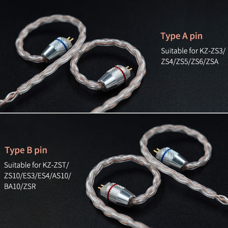 Câble de mise à niveau plaqué cuivre-argent mixte KZ B pour casque KZ ZST / ZS10 / ES4 / AS10 / BA10
