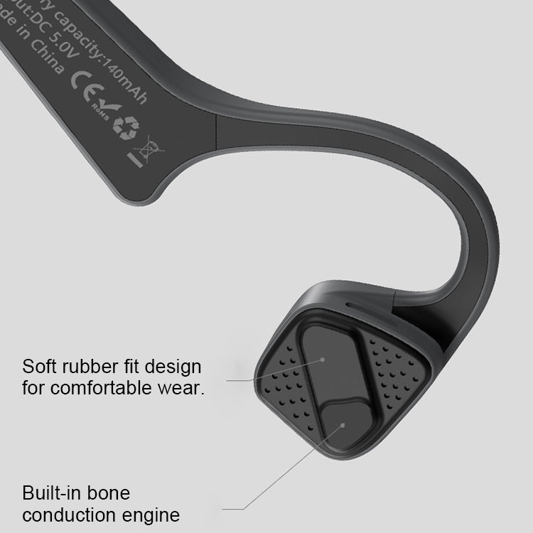 Auriculares Inalámbricos Bluetooth 5.0 biaurales con movimiento de Oreja colgante de conducción ósea G18 (Gris)