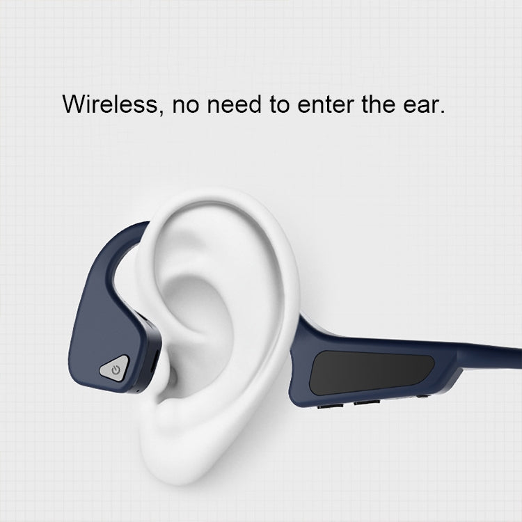 Wireless Bluetooth 5.0 Headphones Binaural Bone Conduction Hanging Ear Movement G18 (Blue)