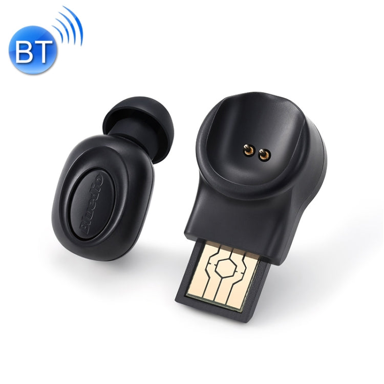 Bluedio T-talking Bluetooth Version 5.0 Écouteurs intra-auriculaires Bluetooth avec câble de chargement USB (Noir)