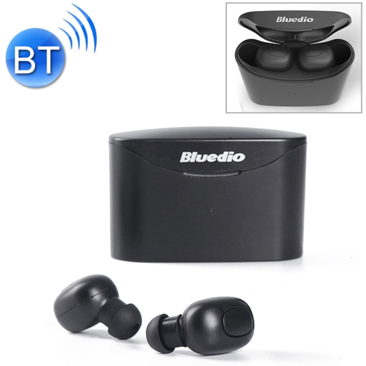 Bluedio TWS T-elf Bluetooth Version 5.0 Écouteurs Bluetooth intra-auriculaires avec cabine de chargement pour casque (Noir)