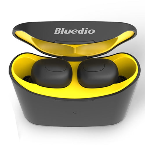 Bluedio TWS T-elf Bluetooth Version 5.0 Écouteurs Bluetooth intra-auriculaires avec cabine de chargement pour casque (Jaune)