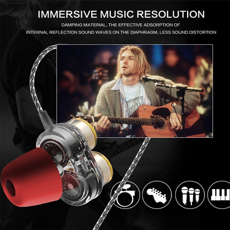 QKZ KD7 Auriculares Deportivos de música de cuatro movimientos en la Oreja Versión de Micrófono (transparente)