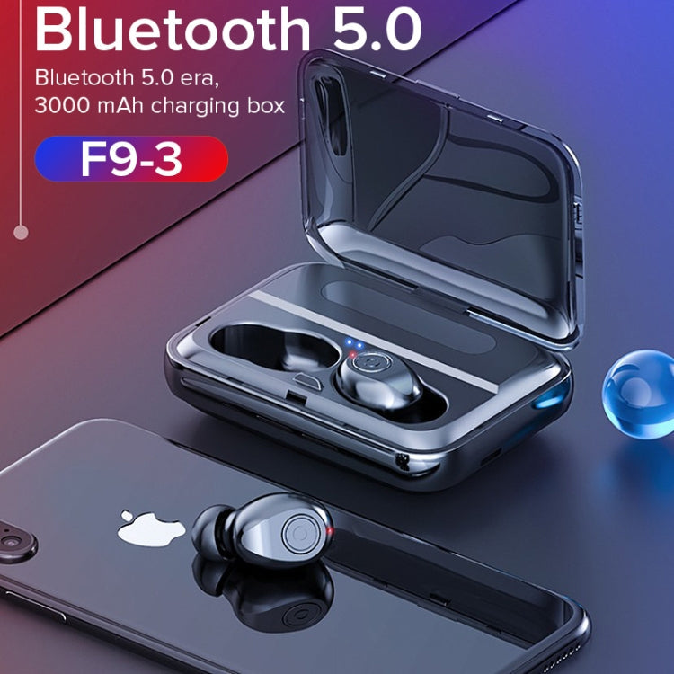 Auriculares Bluetooth Stereo Inalámbricos binaurales F9 TWS V5.0 con Estuche de Carga (Negro)