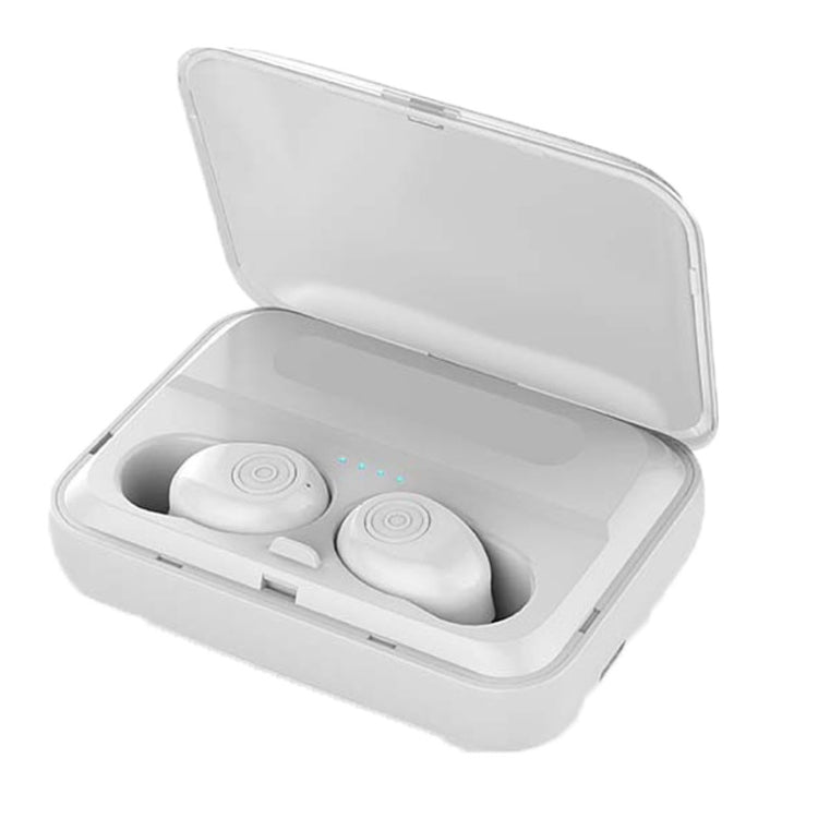 F9 TWS V5.0 Casque Bluetooth stéréo sans fil binaural avec étui de chargement (Blanc)