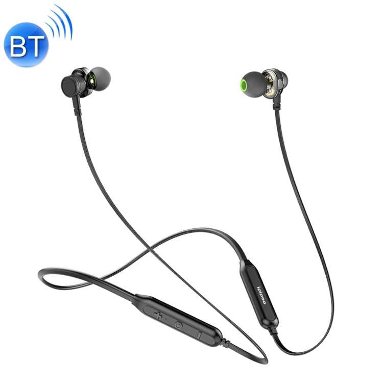 Ipipoo GP-2 Quad-Core Controladores de Doble dinámica Deportes Inalámbricos Bluetooth V4.2 Auriculares Cuello Halter Estilo Auriculares internos (Negro)