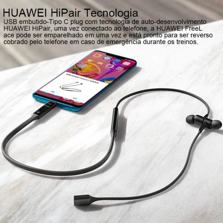 Original Huawei Freelace CM70-C Bluetooth 5.0 Impermeable Cuello Colgante Deportes Deportes en Ore Auriculares Bluetooth (Negro)