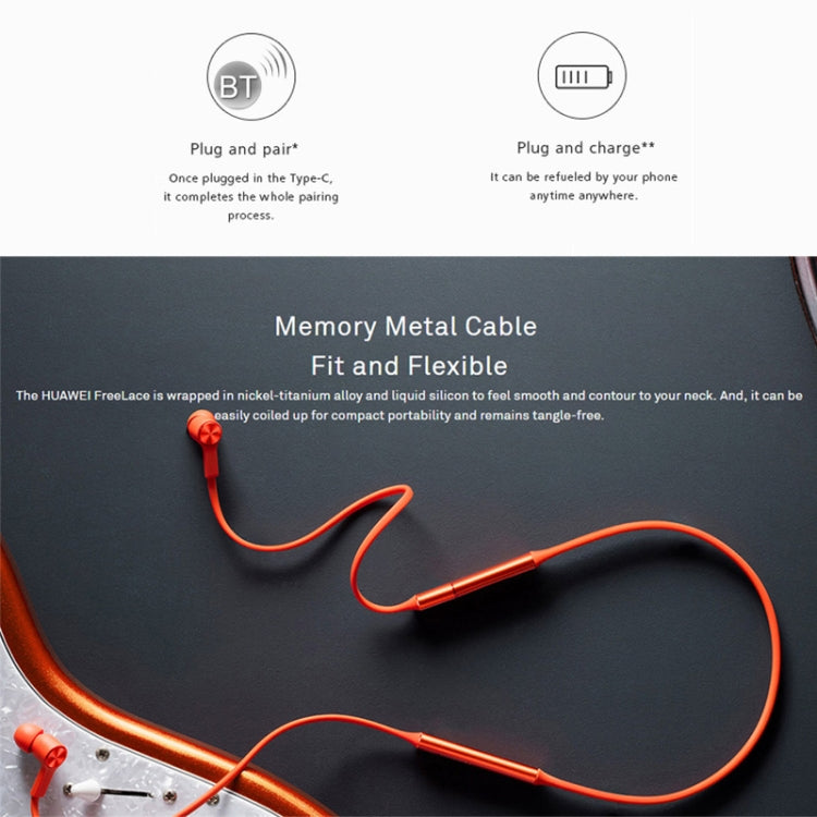 Original Huawei Freelace CM70-C Bluetooth 5.0 Waterproof Hanging Neck Sports Sports in Ear Bluetooth Headphones (Black)