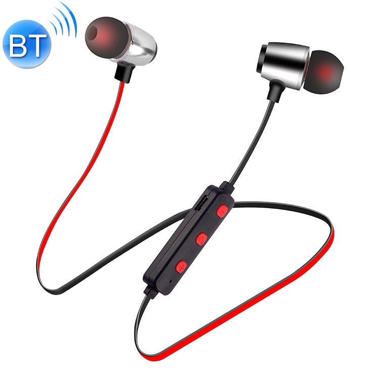 L7 Sport Metal Magnetic Stereo Bluetooth 5.0 Wireless Headphones (Red)