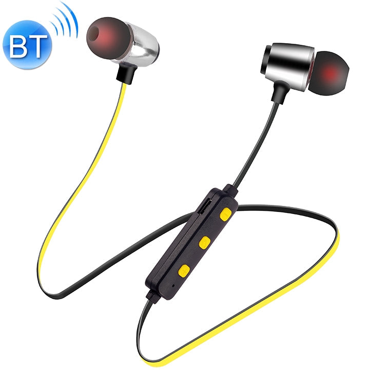 Casque sans fil Bluetooth 5.0 stéréo magnétique en métal L7 Sport (jaune)