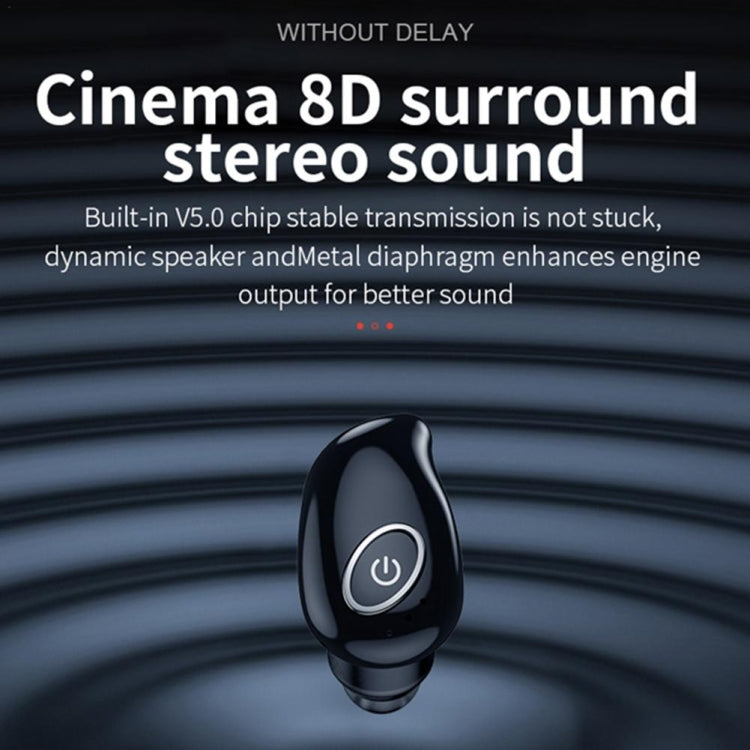 V21 Mini Auriculares Inalámbricos Stereo Bluetooth V5.0 de un solo Oído con caja de Carga (Azul)