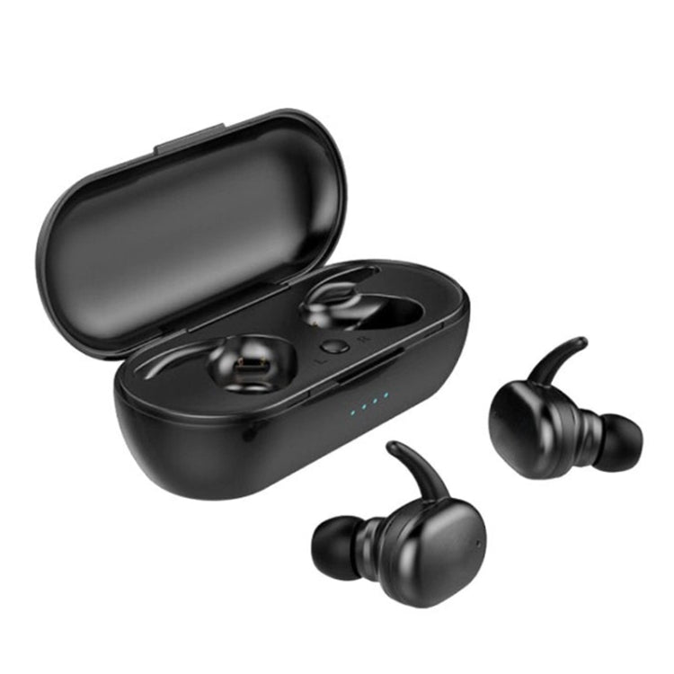 TWS-4 IPX5 Waterproof Touch Wireless Bluetooth 5.0 Headphones with Charging Box Support HD Calls and Voice Messages (Black)