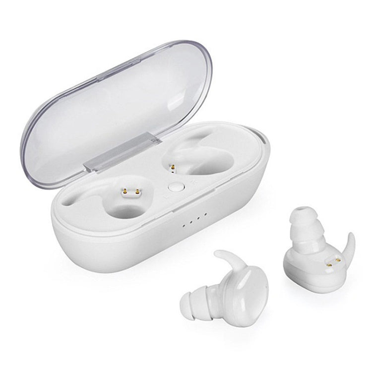 TWS-4 IPX5 Auriculares Inalámbricos Bluetooth 5.0 táctiles a prueba de agua con caja de Carga compatible con llamadas HD y mensajes de voz (Blanco)