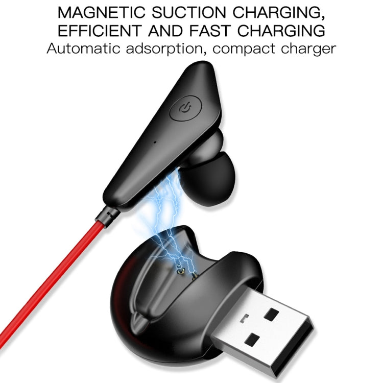 Q60 Auriculares Bluetooth Universales de succión Magnética Auriculares Deportivos en la Oreja Stereo 5.0 (Negro)