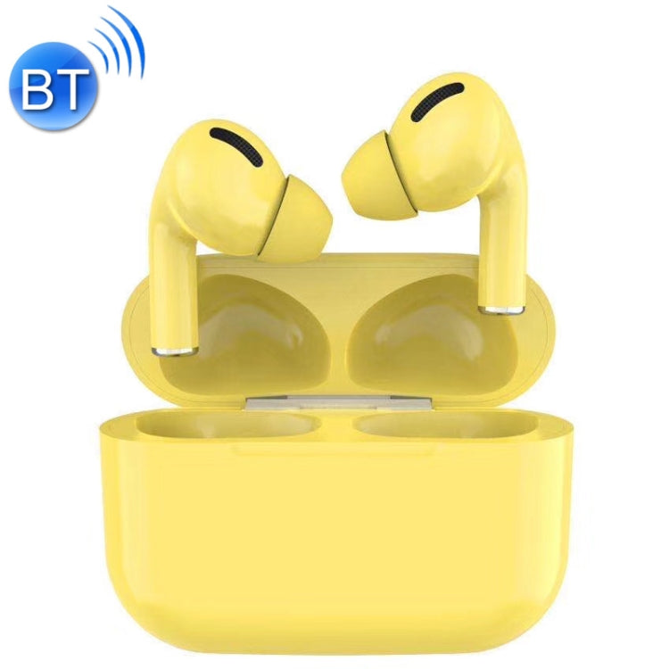 TWS Macaron Bluetooth 5.0 Touch Bluetooth Écouteur avec prise en charge de la boîte de charge Appel HD et appairage Siri et pop-up et changement de nom Bluetooth et recherche de lieu (jaune)