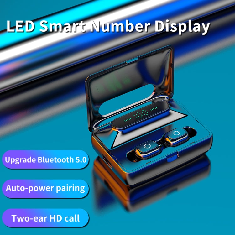 Casque stéréo Bluetooth 5.0 avec affichage numérique LED H60 et boîtier de charge (couleur chair)