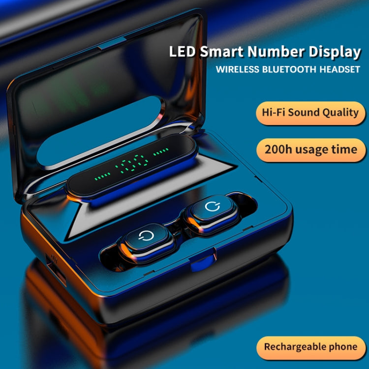 Casque stéréo Bluetooth 5.0 avec affichage numérique LED H60 et boîtier de charge (couleur chair)