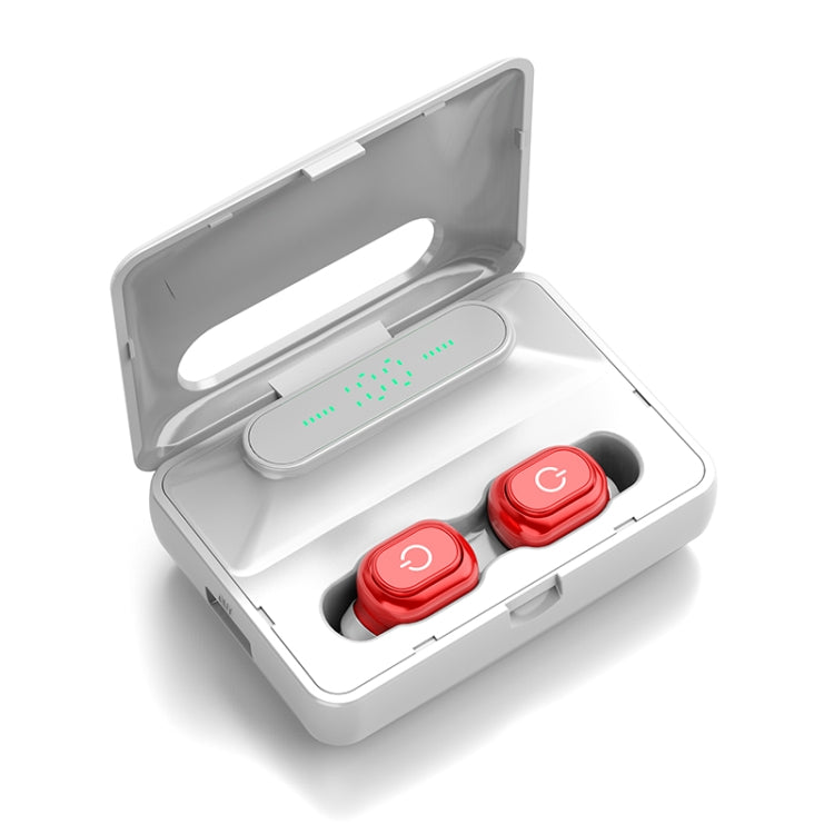 H60 Stereo Bluetooth 5.0 Headphones with LED Digital Display with Charging Box (Red)