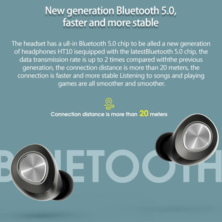 Casque Bluetooth 5.0 sans fil d'origine Lenovo HT10 (noir)