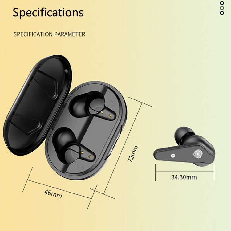 Air Plus Bluetooth 5.0 Mini Auricular Stereo Inalámbrico binaural Deportivo Bluetooth con caja de Carga (Negro)