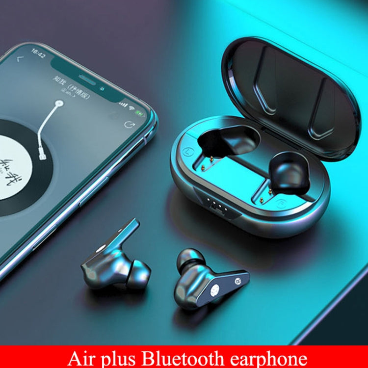 Air Plus Bluetooth 5.0 Mini Wireless Binaural Sports Bluetooth Stereo Headset with Charging Box (White)