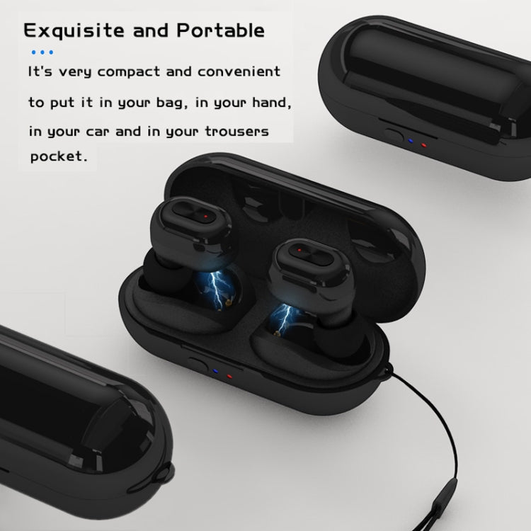 TWS-N9 Bluetooth 5.0 Mini Binaural True Wireless Stereo Sports Bluetooth Earphone with Charging Box (Black)