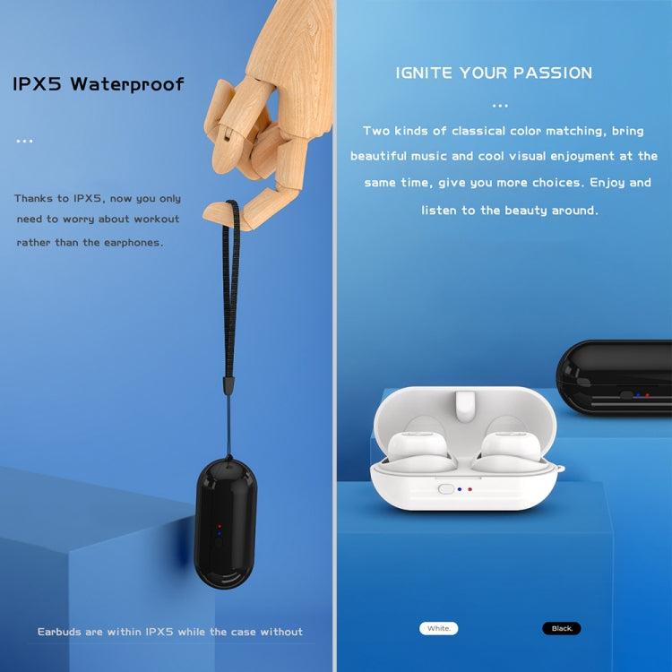 TWS-N9 Bluetooth 5.0 Mini Binaural True Wireless Stereo Sports Bluetooth Earphone with Charging Box (Black)