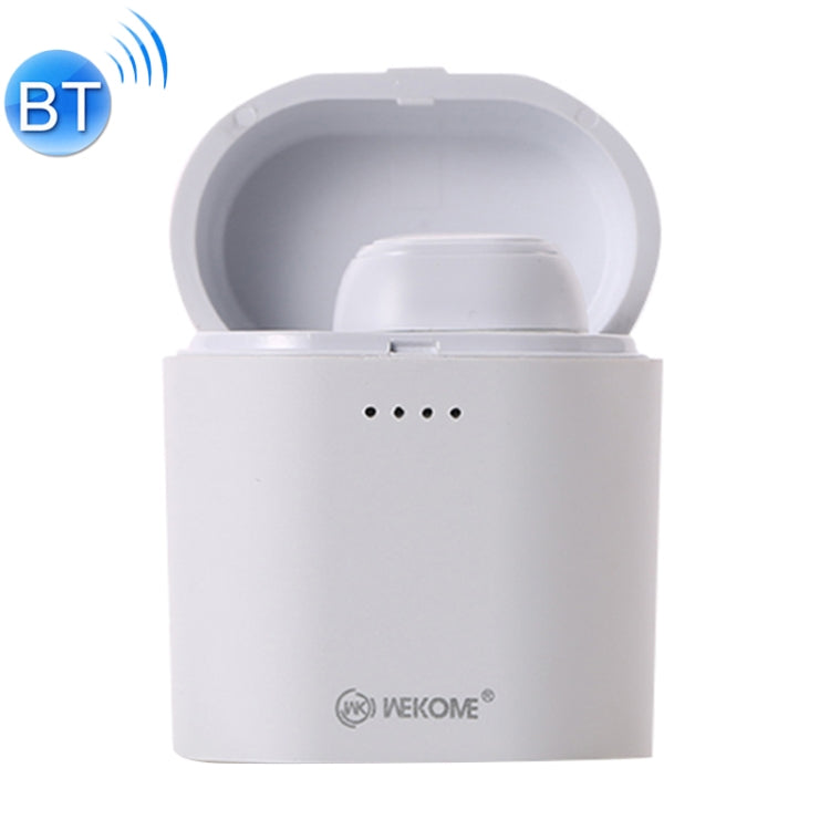 Écouteur Bluetooth unilatéral WK P6 avec étui de chargement (blanc)