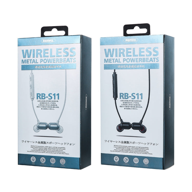 Remax RB-S11 Lotune Series Écouteurs Bluetooth sans fil en métal Powerbears V5.0 (Noir)