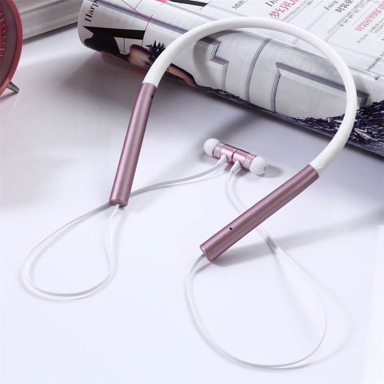 BT-790 Bluetooth 4.2 Bluetooth Headphones with Hanging Neck Design Support Music Play Switching Volume Control and Answer (Rose Gold)