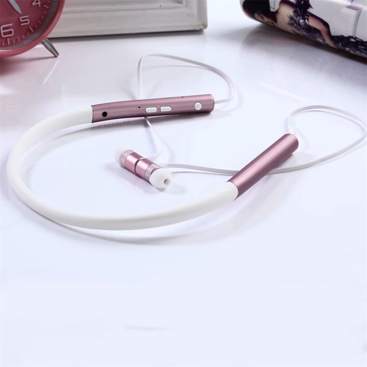 BT-790 Bluetooth 4.2 Bluetooth Headphones with Hanging Neck Design Support Music Play Switching Volume Control and Answer (Rose Gold)
