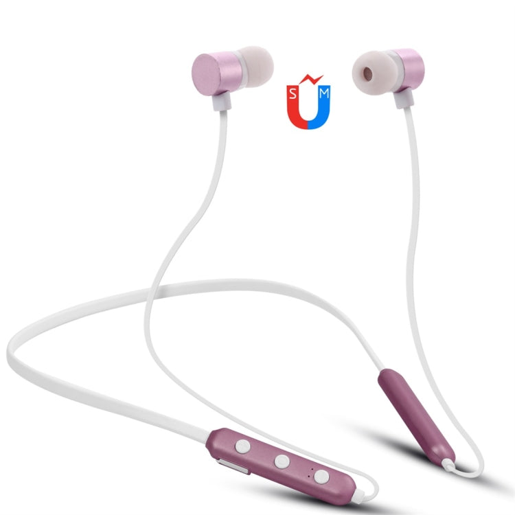 Écouteurs Bluetooth BT-900 Bluetooth 4.2 avec conception de cou suspendu, prise en charge de la lecture de musique, contrôle du volume et réponse (or rose)