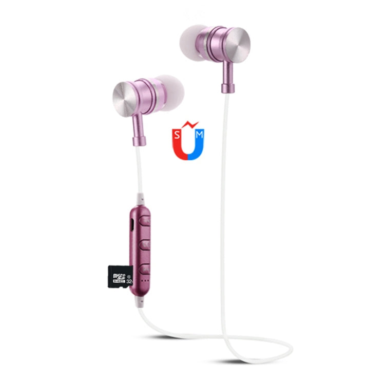 F3 Bluetooth 4.2 Auriculares Bluetooth con diseño de cuello colgante compatible con reproducción de música conmutación y Control de volumen y respuesta (Oro Rosa)