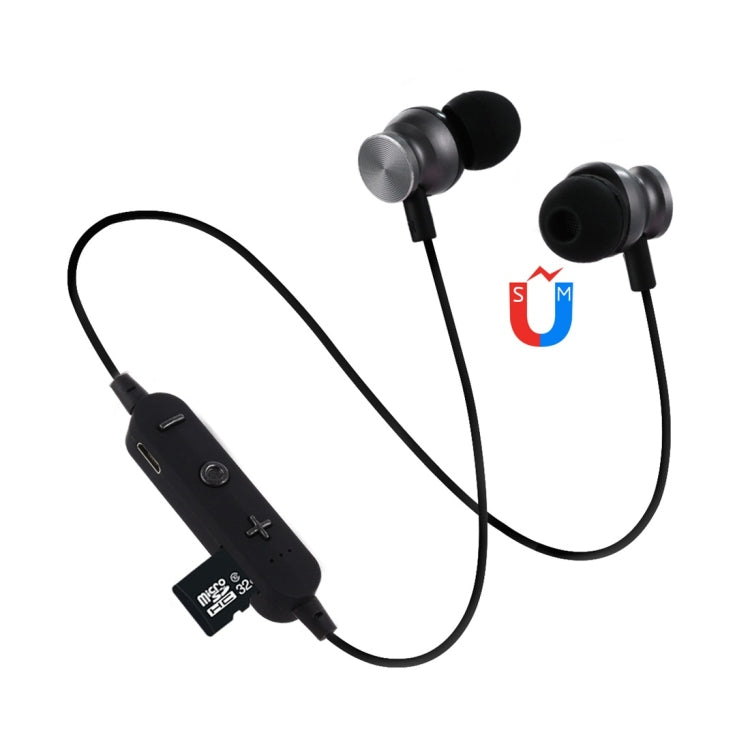 F17 Bluetooth 4.2 Bluetooth Headphones with Hanging Neck Design Support Music Play Switching Volume Control and Answer (Black)