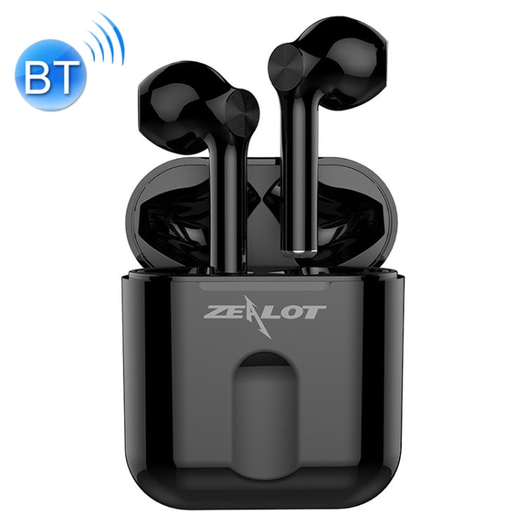 T2 Bluetooth 5.0 TWS Casque Bluetooth sans fil avec prise en charge de la boîte de charge Appel tactile et écran d'alimentation (Noir)