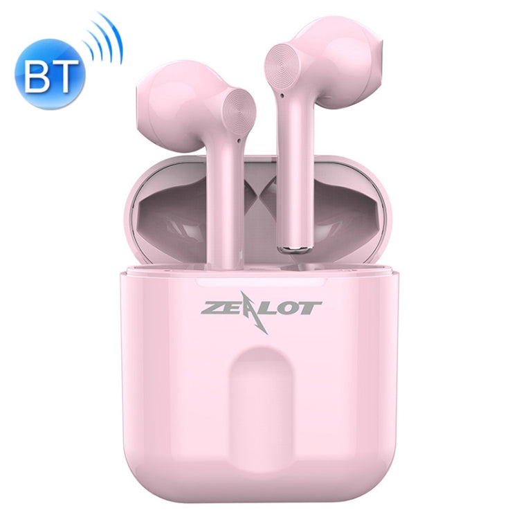 T2 Bluetooth 5.0 TWS Auriculares Inalámbricos Bluetooth con caja de Carga soporte táctil llamada y Pantalla de encendido (Rosa)