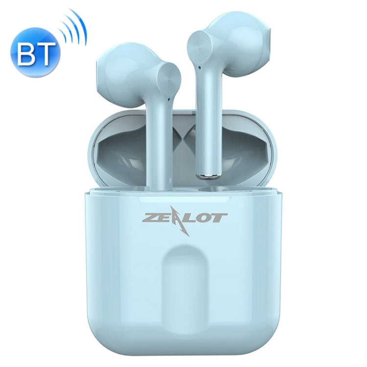 T2 Bluetooth 5.0 TWS Wireless Bluetooth Earphone with Charging Box Support Touch Call and Power Screen (Blue)