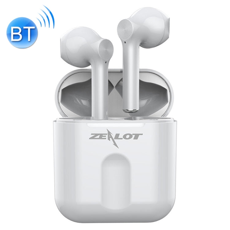 T2 Bluetooth 5.0 TWS Wireless Bluetooth Headphones with Charging Box Support Touch Call and Power Screen (Silver)