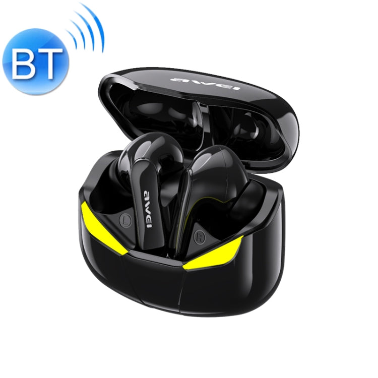 Awei T35 Bluetooth V5.0 Ture Jeu de sport sans fil Dual MODE IPX5 Écouteurs TWS étanches avec étui de chargement (Noir)