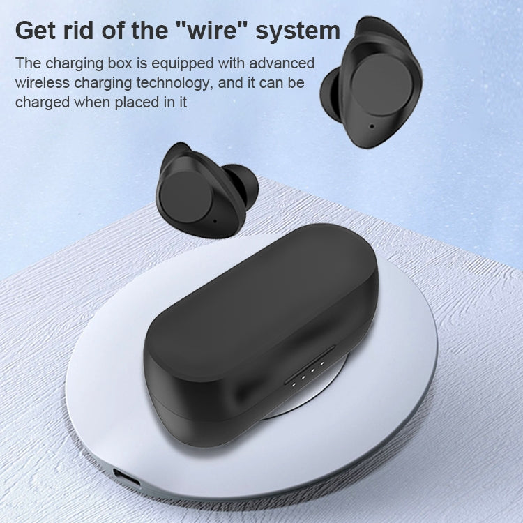 AIN AT-X80D TWS FULL FREQUENCY MOTION HIFI IN-EUR Bluetooth Earphone with Charging Box Support Wireless Charging and Voice Assistant (Black)
