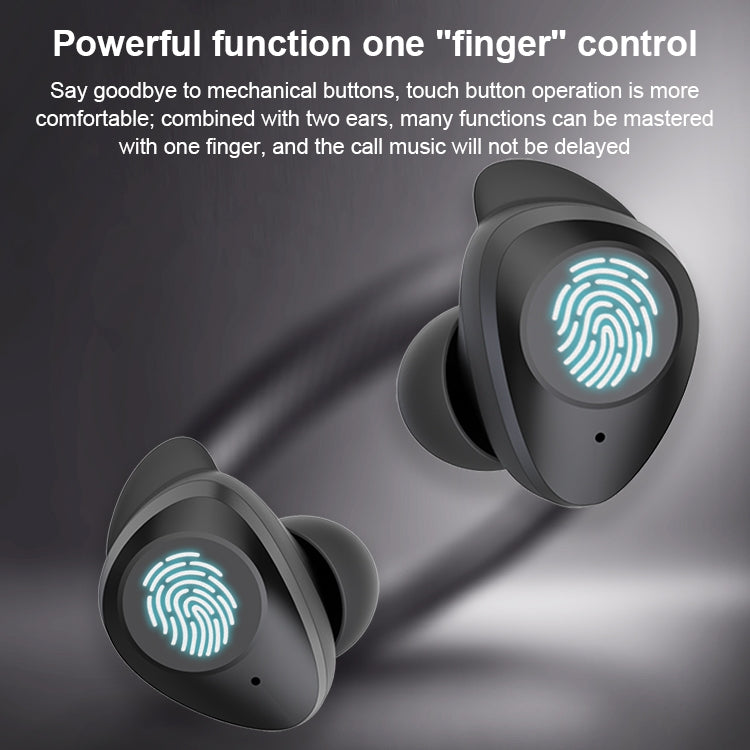 AIN AT-X80D TWS FRECUENCIA COMPLETA MOVIMIENTO HIFI HIFI IN-EUR Auricular Bluetooth con caja de Carga soporte de Carga Inalámbrica y asistente de voz (Negro)