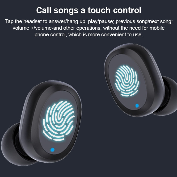 AIN AT-X80J Casque Bluetooth à réduction de bruit d'appel intelligent avec boîte de chargement numérique et prise en charge de la batterie Assistant vocal tactile Connexion automatique (Blanc)