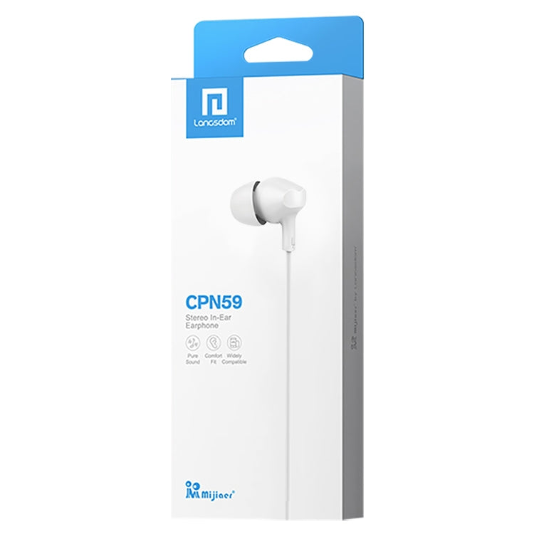 Langsdom CPN59 Stereo On Ear Wired Earphone (White)