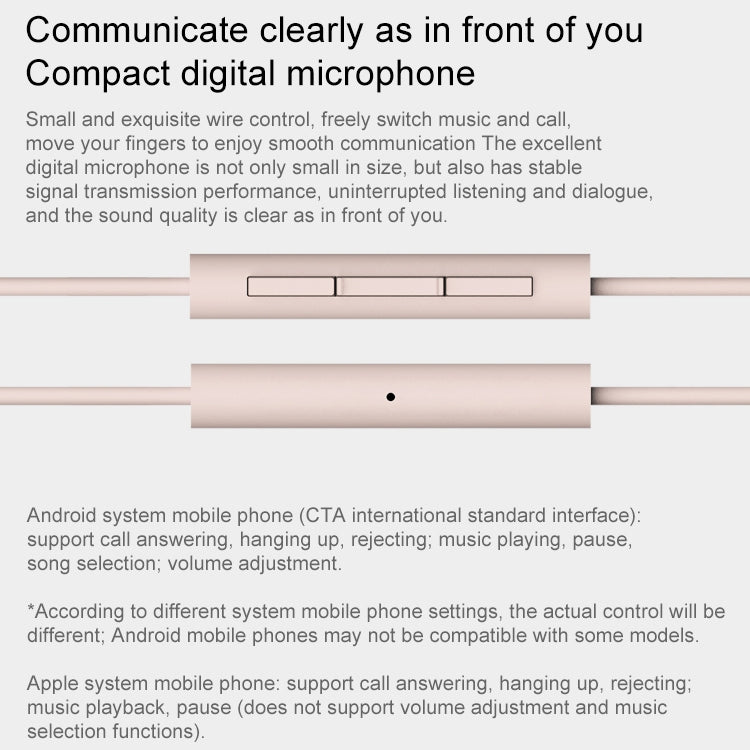 Original Xiaomi youpin E1025 1More con estilo conjuntivo Doble en la Oreja Auricular con Cable (Rosa)