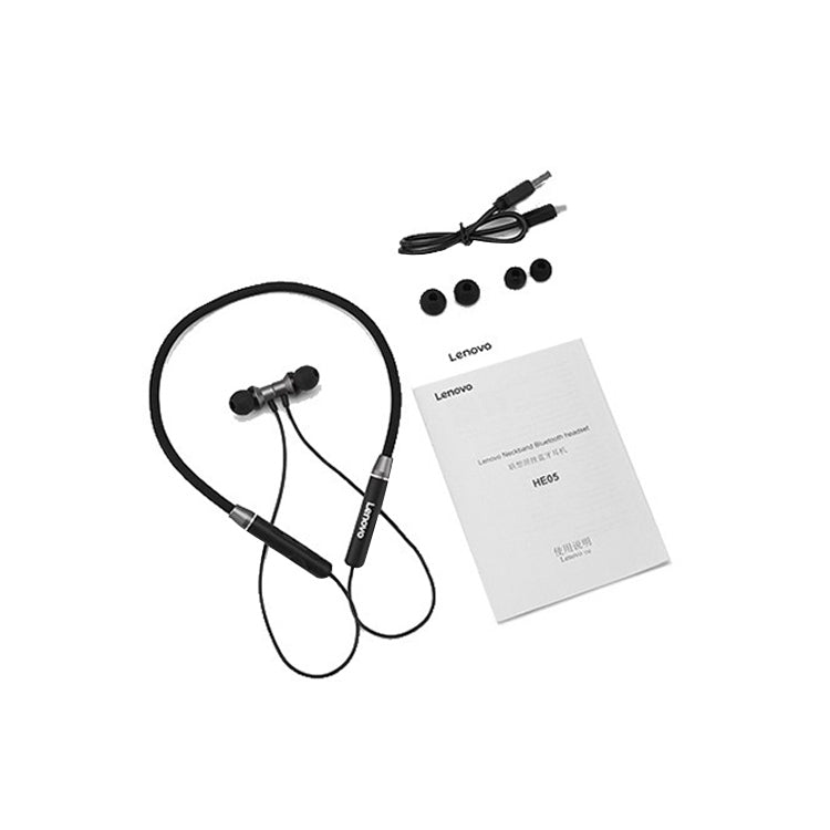 Oreillette Bluetooth intra-auriculaire magnétique d'origine Lenovo HE05 (blanc)